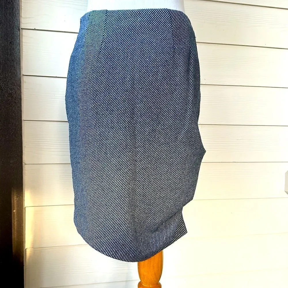 Eva Franca French Designer Wool Pinstripe Skirt